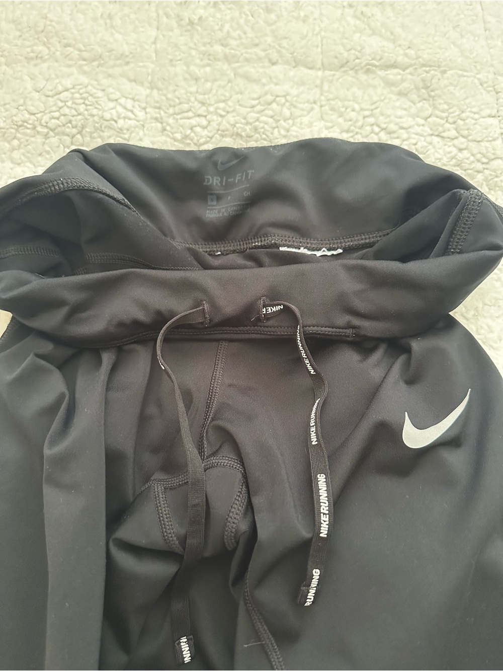 Nike Black Womens Performance Leggings with Silver Swoosh - Picture 5 of 5